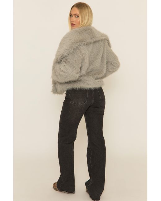 Rebellious Fashion Natural Collared Faux Fur Coat