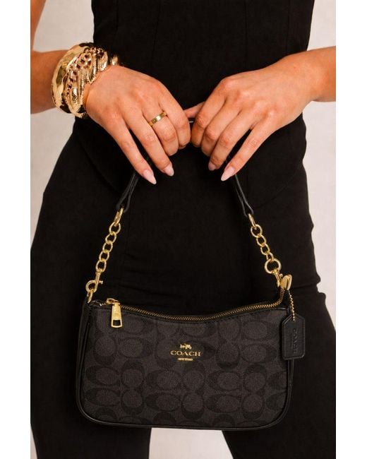 Rebellious Fashion Black Logo Monogram Faux Leather Shoulder Bag