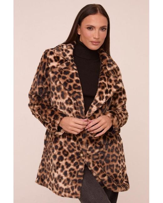 Rebellious Fashion Brown Leopard Print Faux Fur Coats