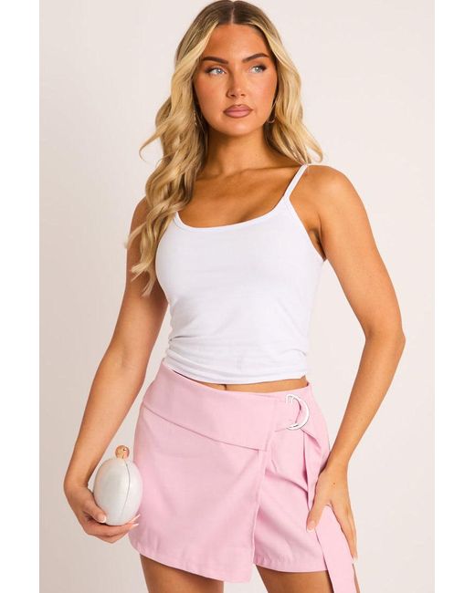 Rebellious Fashion Red Wrap Detail Skort