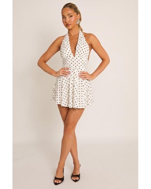 Rebellious Fashion Multicolor Halter Plunge Neck Mini Dress