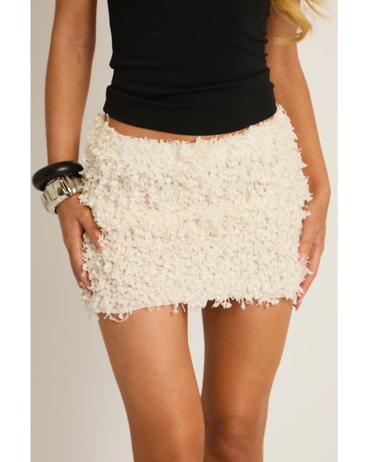 Rebellious Fashion Natural Textured Mini Skirt