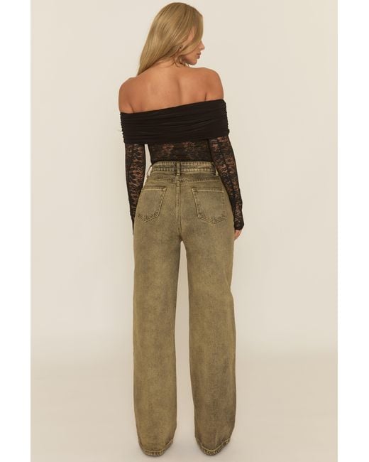 Rebellious Fashion Black Lace Bardot Bodysuit