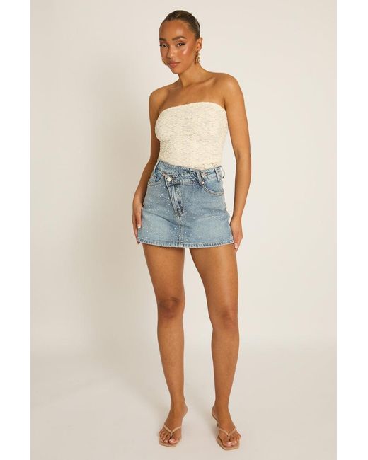 Rebellious Fashion Blue Lace Bodysuit
