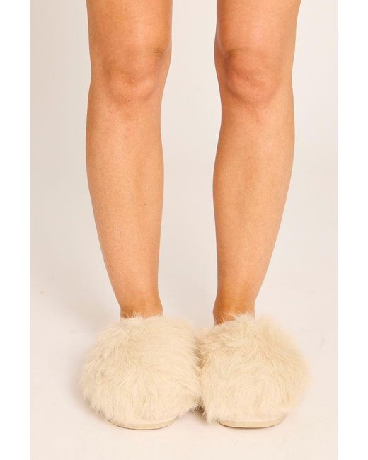 Rebellious Fashion Natural Fluffy Mule Slippers