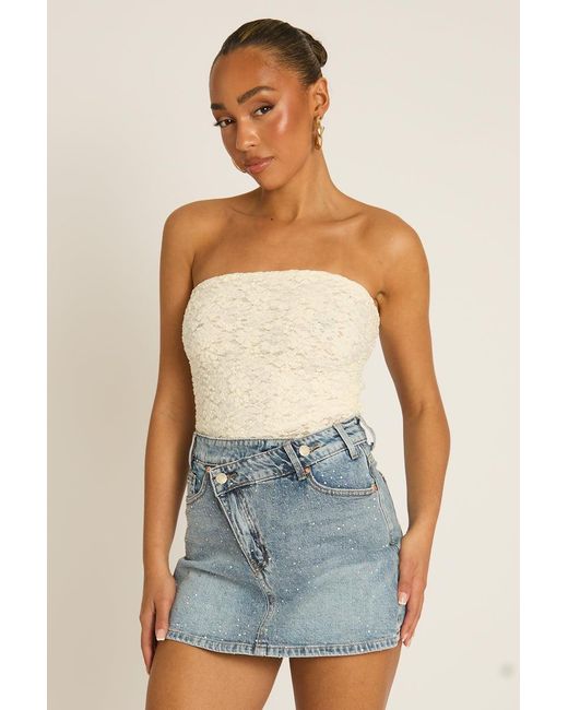 Rebellious Fashion Blue Lace Bodysuit