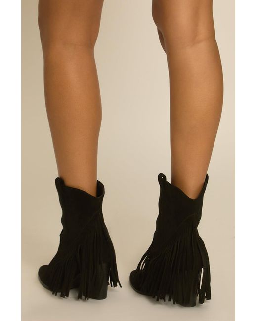 Rebellious Fashion Yellow Fringed Pointed Toe Cowboy Boots