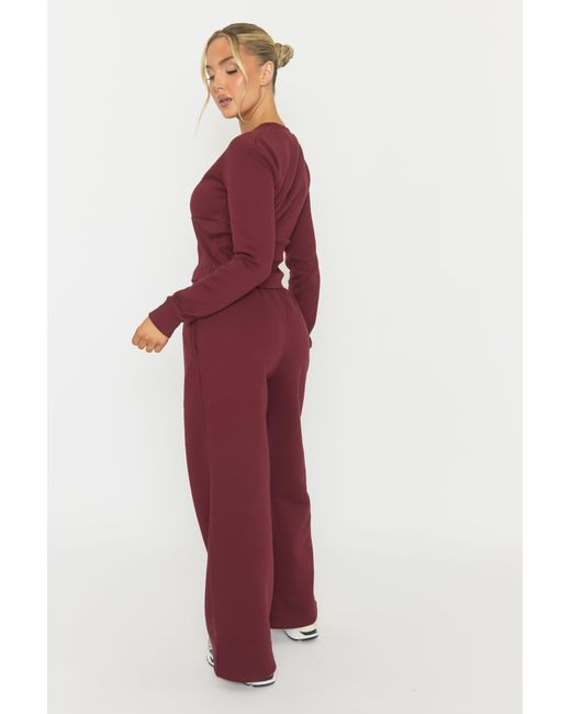 Rebellious Fashion Red Zip Through Loungewear Co-Ord Set