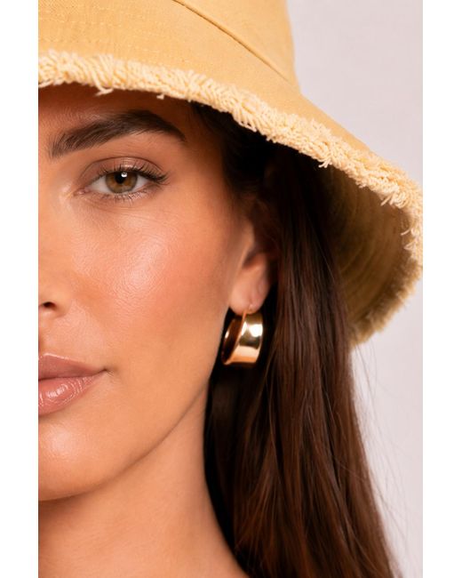Rebellious Fashion Natural Logo Detail Bucket Hat