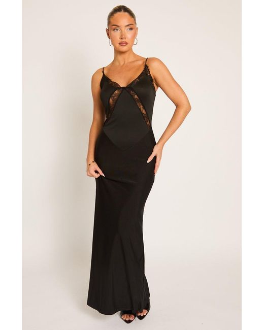Rebellious Fashion Natural Lace Insert Maxi Dress