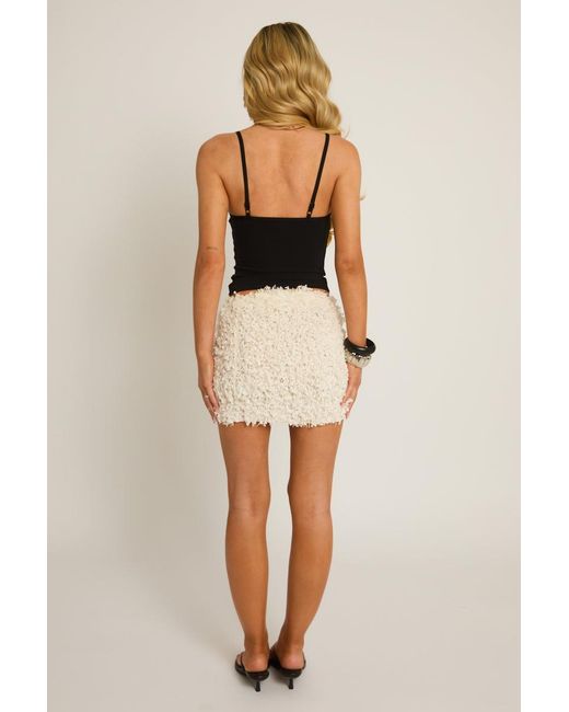 Rebellious Fashion Natural Textured Mini Skirt