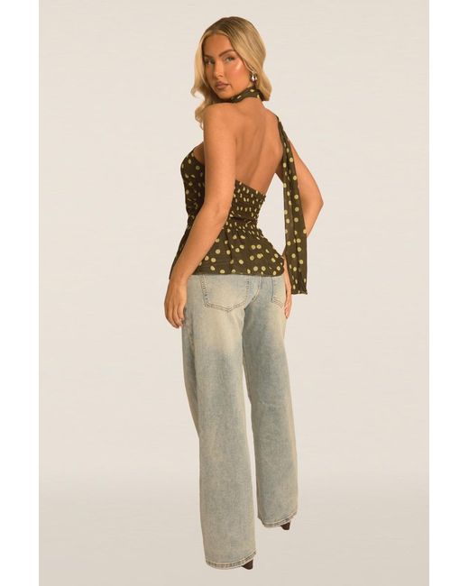 Rebellious Fashion Natural Polka Dot Scarf Top