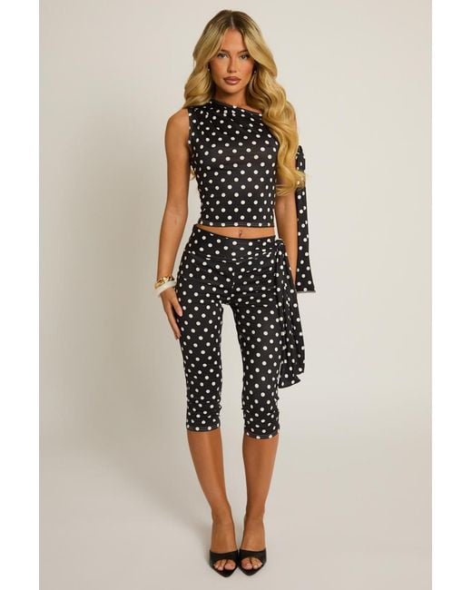 Rebellious Fashion Multicolor Tie Shoulder Top And Capri Pants Co-Ord Set