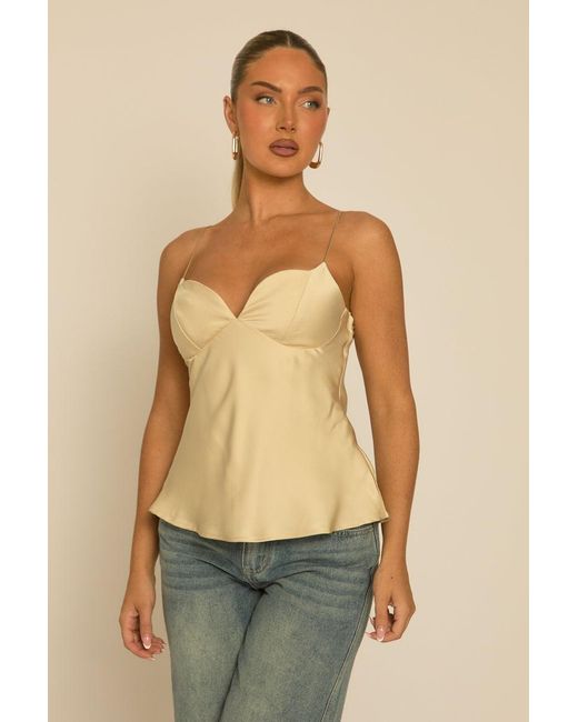Rebellious Fashion Multicolor Satin Sweetheart Neck Cami Top