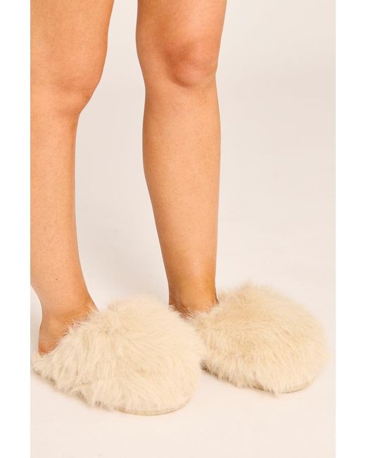 Rebellious Fashion Natural Fluffy Mule Slippers