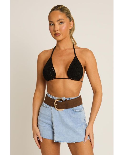 Rebellious Fashion Blue Suede Oversized Buckle Belt