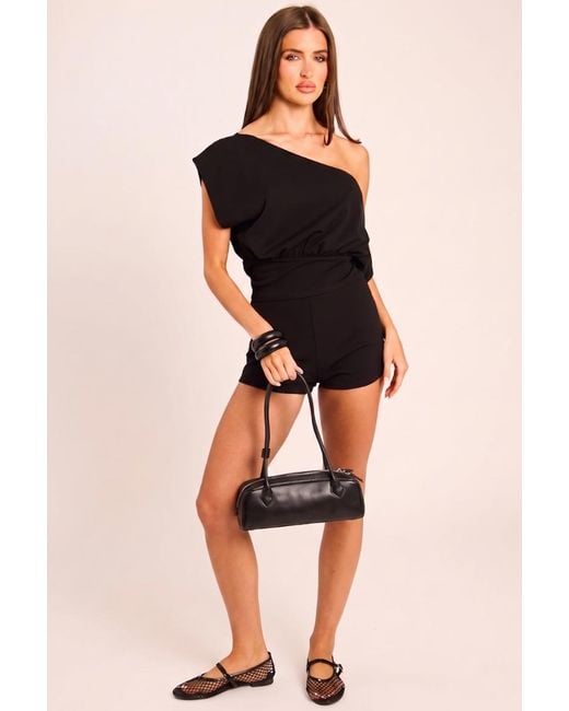 Rebellious Fashion Black Rectangular Shoulder Bag