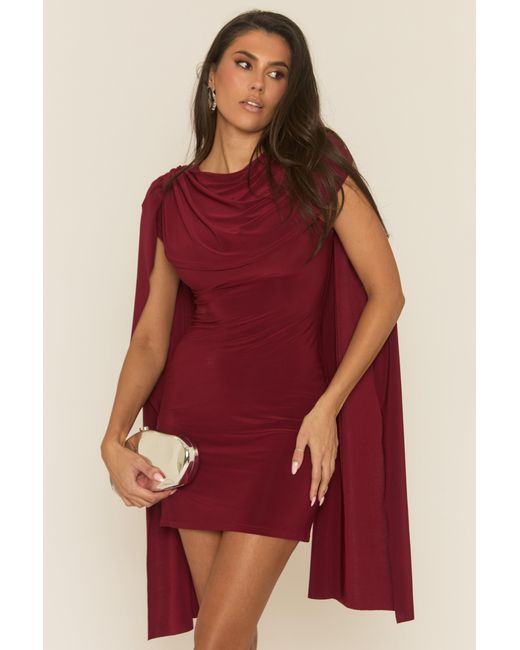 Rebellious Fashion Gathered Cape Mini Dress