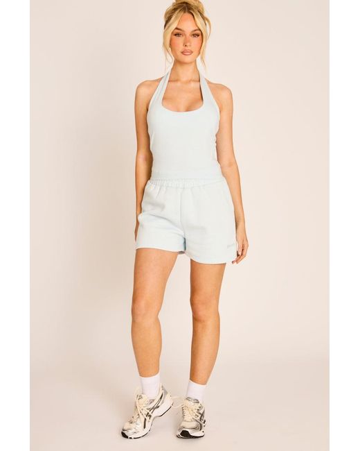 Rebellious Fashion White Light Rebellious Logo Jersey Jogger Shorts