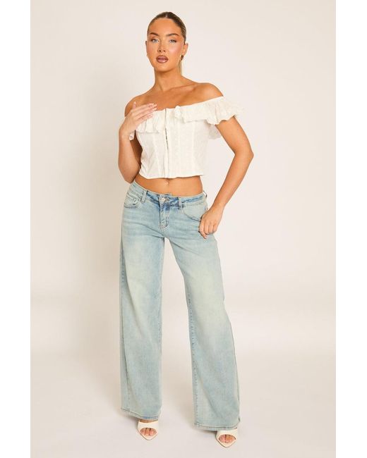 Rebellious Fashion Natural Light Washed Stretch Denim Low Rise Jeans