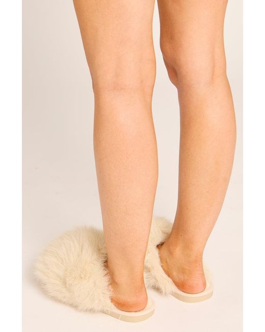 Rebellious Fashion Natural Fluffy Mule Slippers