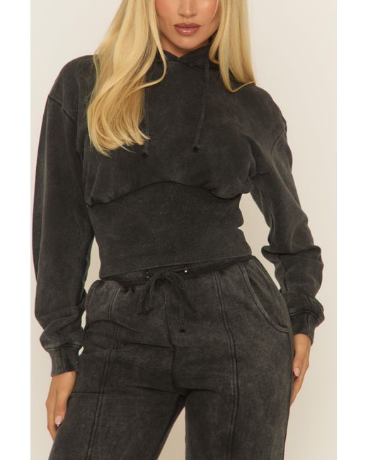 Rebellious Fashion Multicolor Washed Cinched Waist Hoody And Joggers Loungewear Co-Ord Set