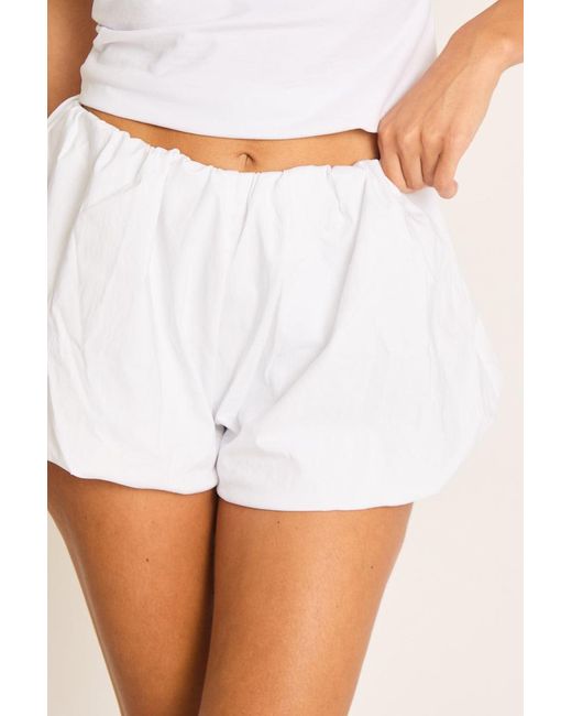 Rebellious Fashion White Puffball Shorts