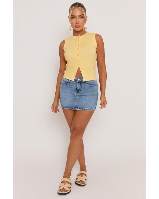 Rebellious Fashion Blue Mid Acid Wash Denim Mini Skirt