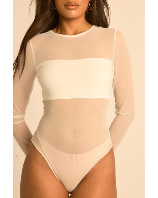 Rebellious Fashion Green Mesh Long Sleeve Bodysuit