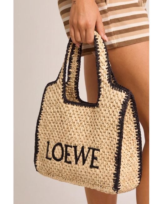 Rebellious Fashion Natural Contrast Trim Logo Detail Woven Raffia Tote Bag