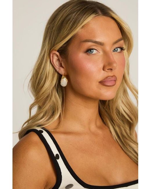 Rebellious Fashion Brown Abstract Hoop Earrings