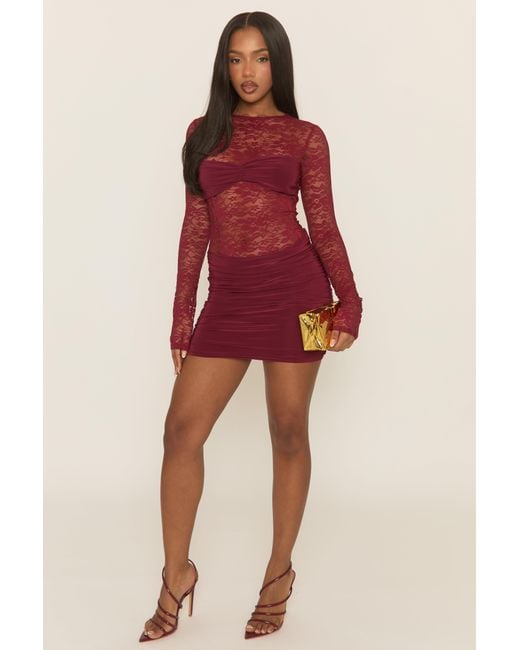 lace dress short front long back Lace Vintage Short Front Back Long Tail Evening Party Dress Black / 2 main image 1