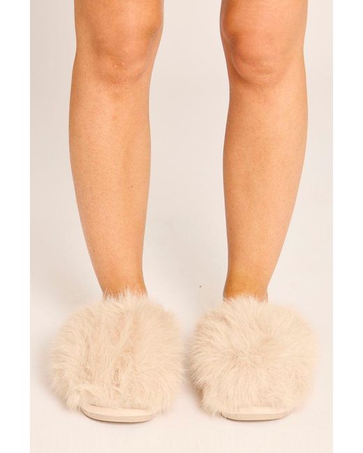 Rebellious Fashion Natural Fluffy Mule Slippers