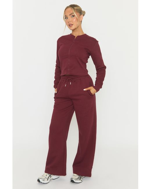 Rebellious Fashion Red Zip Through Loungewear Co-Ord Set