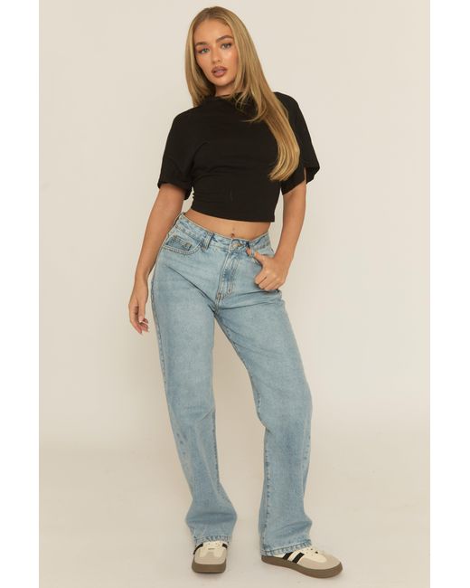 Rebellious Fashion Gray Denim Extra Long Straight Leg Jeans