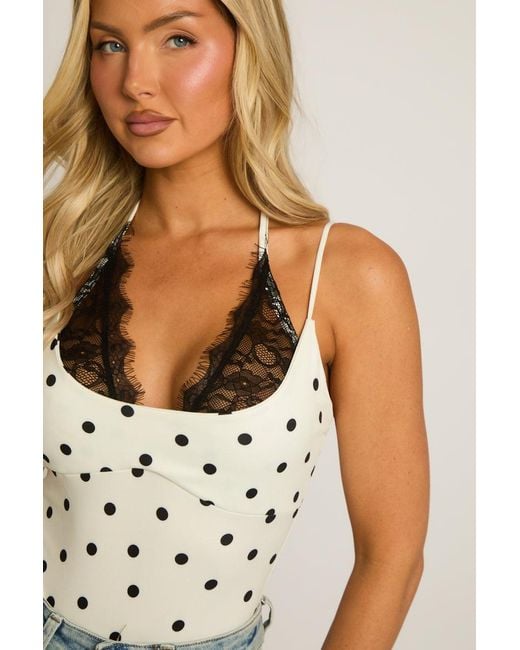 Rebellious Fashion Blue Lace Trim Halter Bodysuit