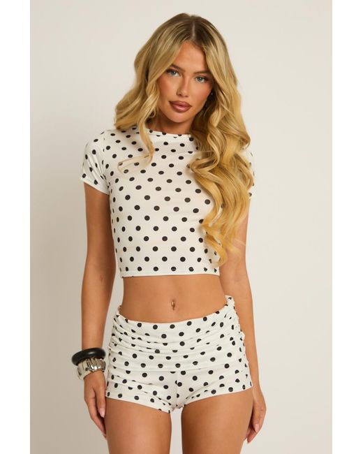 Rebellious Fashion Multicolor Top And Fold Over Shorts Co-Ord Set
