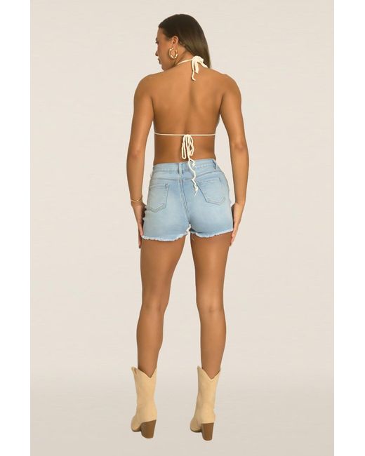 Rebellious Fashion Blue Crochet Triangle Bralet
