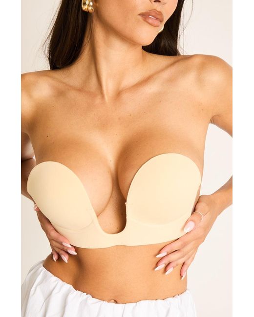 Rebellious Fashion Natural Stick On Plunge Backless Bra