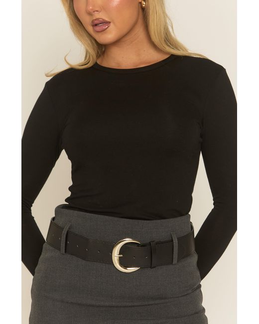 Rebellious Fashion Black Woven Belted Skort