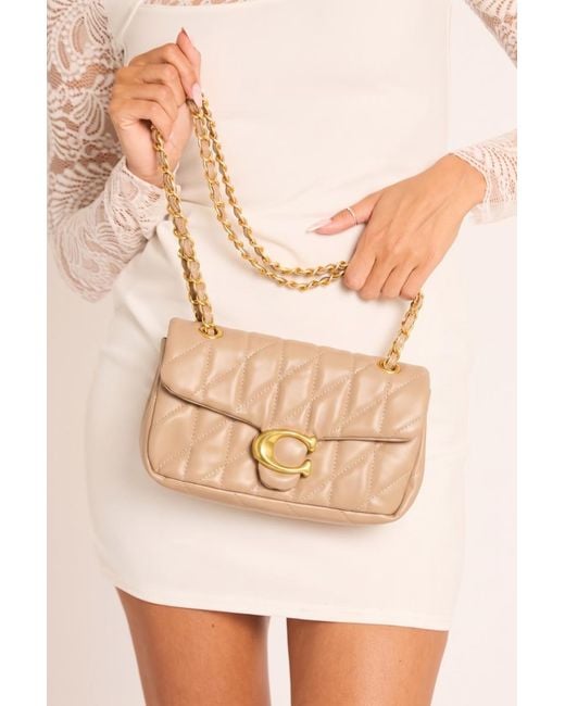 Rebellious Fashion Natural Quilted Faux Leather Shoulder Bag