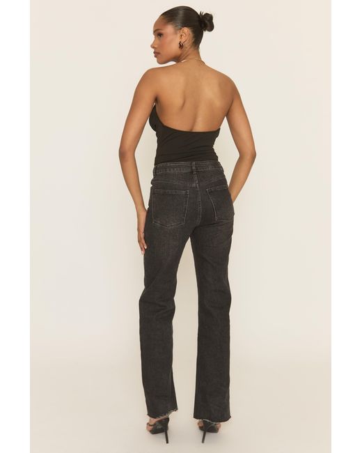 Rebellious Fashion Black Trim Cowl Neck Bodysuit
