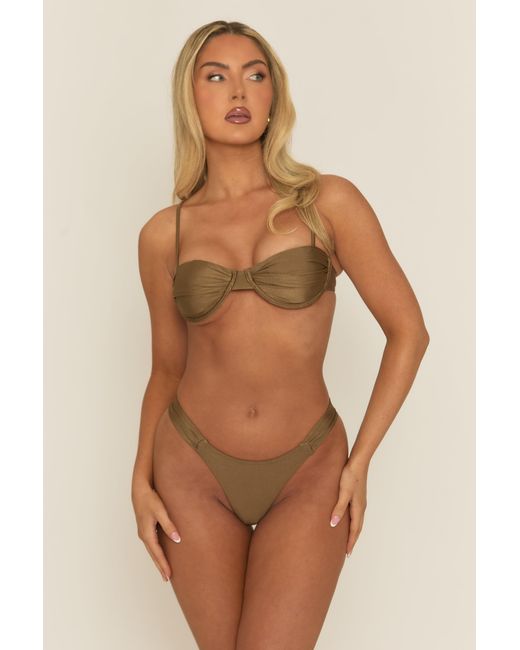 Rebellious Fashion Brown Balconette Bikini Set