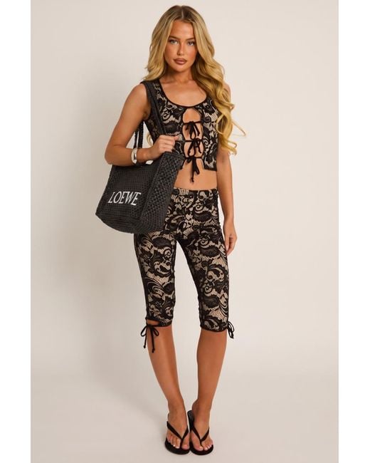 Rebellious Fashion Black Logo Detail Woven Raffia Tote Bag