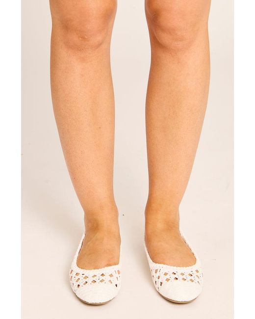 Rebellious Fashion Pink Woven Raffia Ballet Flats