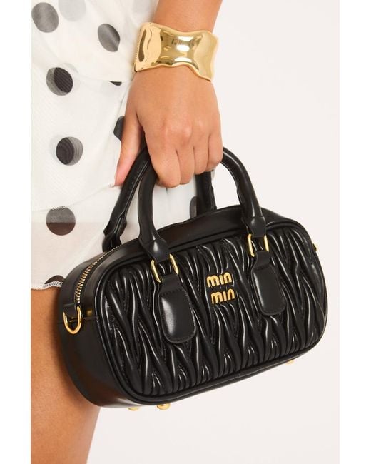 Rebellious Fashion Black Textured Faux Leather Mini Bag