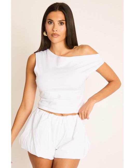 Rebellious Fashion White Puffball Shorts