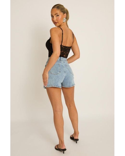 Rebellious Fashion Natural Lace Corset Detail Bodysuit