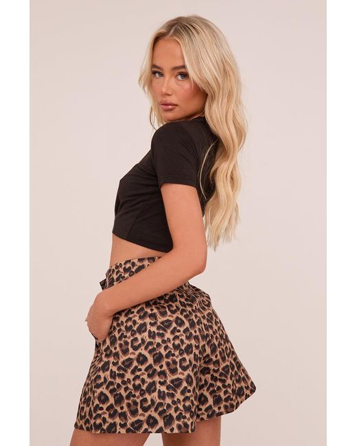 Rebellious Fashion Brown Leopard Print Tailored Shorts