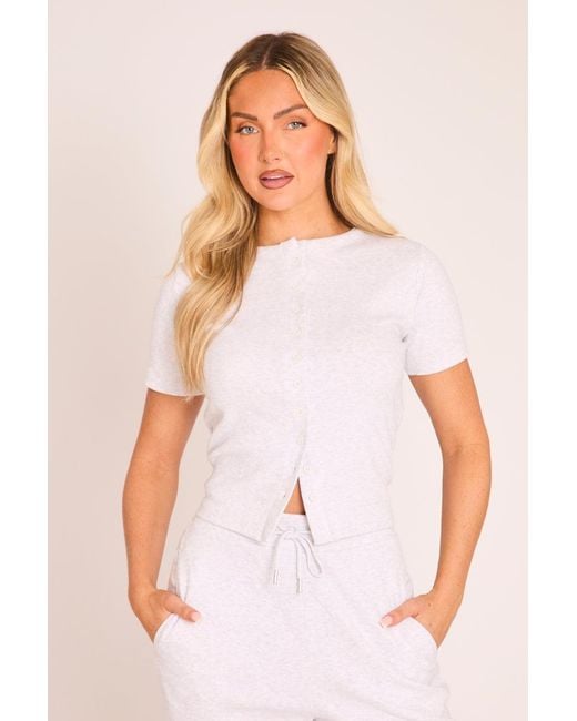 Rebellious Fashion Pink Button Front Short Sleeve Top And Jogger Co-Ord